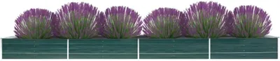 Productafbeelding van Bloemenbak Verhoogd - Plantenbak Buiten - Groenten Kweken - Verzinkt Staal - 600 x 80 x 45 cm - Groen
