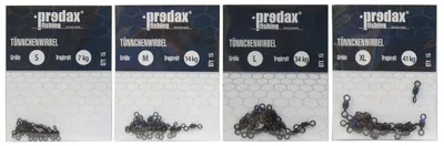 Produktbild von 60 Predax Tönnchenwirbel schwarz - Angelwirbel Set