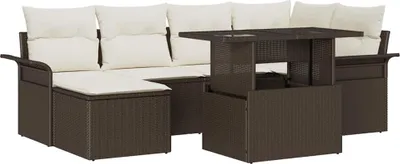 Immagine prodotto di Maison Exclusive - Set da giardino composto da 7 pezzi, colore marrone