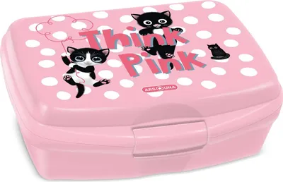 Produktbild von ARS UNA Lunchbox Brotzeit Brotdose Brotbüchse für Schule und Freizeit, Think Pink - Katzen, rosa, für Mädchen