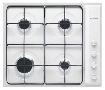 Zdjęcie produktu dla Smeg S64SB, Biały, Wbudowany, 60 cm, Gaz, Emaliowany, 4 stref(y)