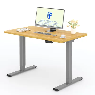 Image de FLEXISPOT E1 Pro Bureau électrique réglable en hauteur 120x80cm 25MM TABLE D'UNE SEULE PARTIE Double moteur Capacité de charge 120KG, 4 mémoires (érable)