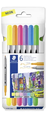 Obrázek produktu pro STAEDTLER® 3200 C6F fixy s hrotem D, 6 ks, neonové barvy