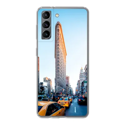 Produktbild von MuchoWow® Handyhülle Schutzhülle Hülle für Samsung Galaxy S21 Starker Verkehr rund um das Flatiron Building Silikon Softcase Handy Hülle - Softcase