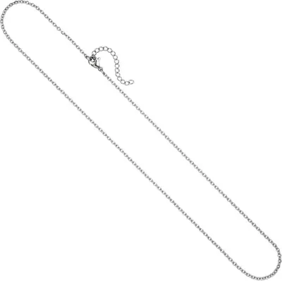 Produktbild von 2mm Rundankerkette Kette Halskette Collier aus Edelstahl in Silberfarbe 46cm