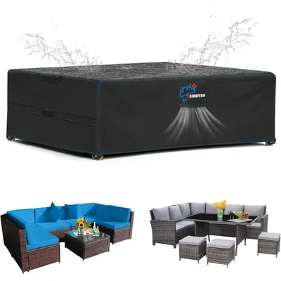 Zdjęcie produktu dla Pokrowiec ochronny na meble ogrodowe, wymiary 220x120x74 cm, materiał Oxford 420D, odporny na rozdarcia, wodoodporny i wiatroodporny