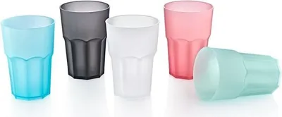 Produktbild von Kunststoff Becher 480ml - GLASSY CUP wiederverwendbar Cocktail/Caipi Design Weiß