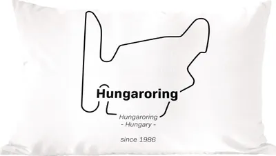 Produktbild von MuchoWow® Zierkissen Sofakissen Wohnzimmer Dekokissen 50x30 cm Formel 1 - Ungarn - Rennstrecke - Wohnzimmerdekoration - Polster mit Photo