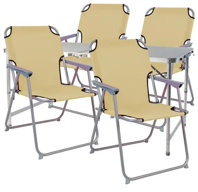 Immagine prodotto di set di 5 mobili da campeggio in alluminio resistente alle intemperie120x60x58/70cm Beige