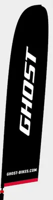 Produktbild von Beachflag Ghost groß 5m schwarz mit Faltkreuz-Standfuß.
