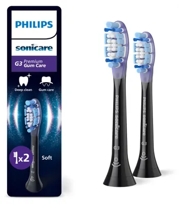 Produktbild von Philips Premium Gum Care HX9052/88 Doppelpack Bürstenköpfe, 2 Stück(e), Schwarz, 3 Monat( e), Weich, 62000 Bewegungen pro Minute, Philips