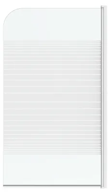Immagine prodotto di Paravento pieghevole per vasca da bagno Marwell White Stripes 1, a 1 anta 75 x 140 cm - Paravento per vasca da bagno in bianco opaco - Attacco per vasca da bagno con vetro trasparente - Cabina doccia