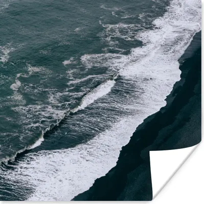 Produktbild von MuchoWow® Poster Wasser - Strand - Schwarz 100x100 cm - Babyzimmer