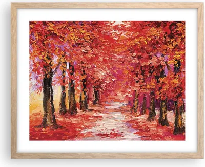 Produktbild von Gerahmtes Poster - Rahmen in heller Eiche - Herbst Park Allee - 50x40 cm - Wand Bild - Wanddeko - Wandbilder - Wandposter - Bilderrahmen - Bilder - Kunstdruck - Wandbild - P2NAA50x40-4292