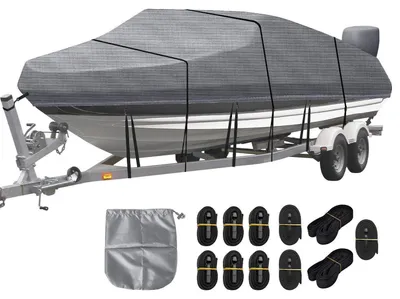 Produktbild von Bootsplane Wasserdicht 420D Oxford Grau 17-19ft