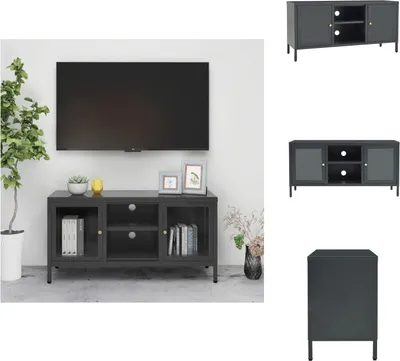 Obrázek produktu pro vidaXL TV stolek antracit 105x35x52 cm ocel a sklo - TV nábytek