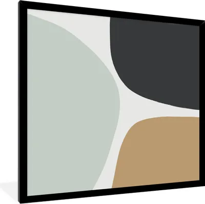 Produktbild von MuchoWow® Gerahmtes Poster Pastell - Minimalismus - Gestaltung 40x40 cm - Poster mit Schwarzem Bilderrahmen Wandposter Rahmen Foto Bilder - Mit Rahmen - Wanddekoration Schlafzimmer