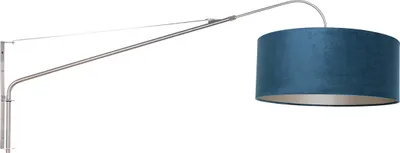 Produktbild von Steinhauer Wandleuchte Elegant Classy 1-flammig Gebürsteter Stahl / Samtblau 139x30cm