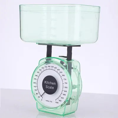 Mechanische Küchenwaage, 1 kg, 20 g Skala, PP-Kunststoff, mit Schüssel