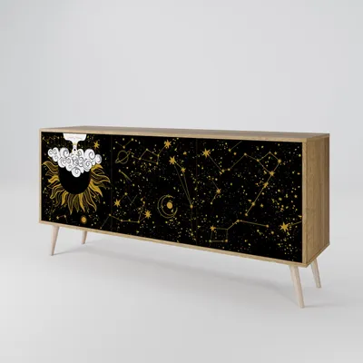 Immagine prodotto di Spacerebels cassettiera a 3 ante - credenza cassettiera - credenza alta - mobile armadio - soggiorno camera da letto - 57,5×164,5×42 (HxLxP)