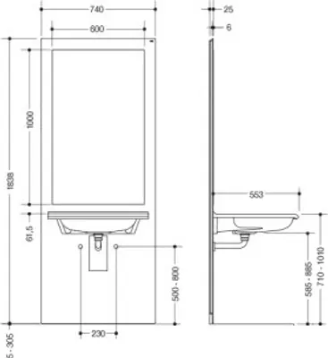 Produktbild von HEWI S50.01.902010 Waschtisch-Modul S50,