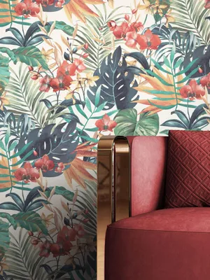 Produktbild von NEWROOM Tapete Mauwi Bunt Vliestapete - Floral Blumen Dschungel Germany