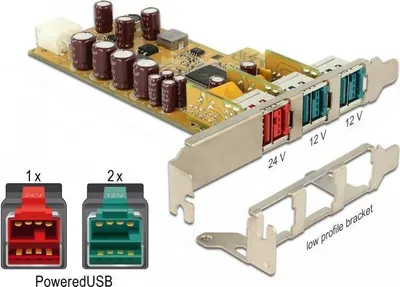 Image de Delock 89655 DELOCK PCIe Card Powered USB > 1x 24V + 2x 12V
