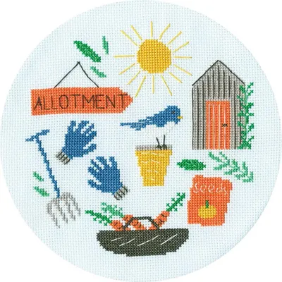 Produktbild von Auslaufmodell Bothy Threads Kreuzstich Set "Gartenzubehör", Zählmuster, XJH3P, Diam. 17,5cm