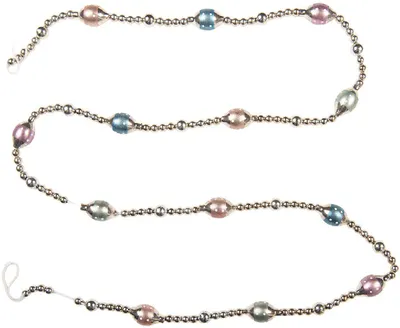 Immagine prodotto di Clayre & Eef 66549 Ghirlanda decorativa natalizia argento e rosa 2x180 cm
