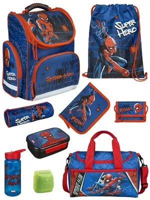 Produktbild von SPIDER-MAN Schulranzen 1. Klasse 9-teiliges Set mit Sporttasche