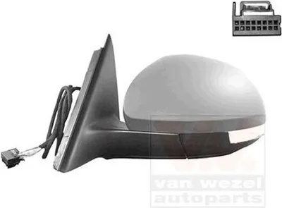 Produktbild von VAN WEZEL 7606807 Außenspiegel Seitenspiegel Links für SKODA YETI (5L) Konvex Beheizt Grundiert
