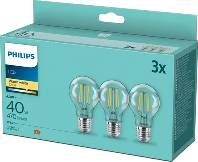 Obrázek produktu pro Philips 8718699777753, 4,3 W, 40 W, E27, 470 lm, 15000 h, Teplá bílá