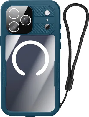 Zdjęcie produktu dla Shellbox, etui do iPhone'a 17 Pro, wodoodporne (IP68) z paskiem, kolor niebieski