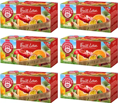 Produktbild von Teekanne Fruit Love Tee 6x 20 Teebeutel - Früchtetee Apfel Passionsfrucht Orange