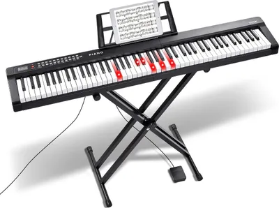 Produktbild von 88-Tasten-Digitalpiano-Tastatur, halbgewichtete Tasten, elektrisch, tragbar, mit Ständer