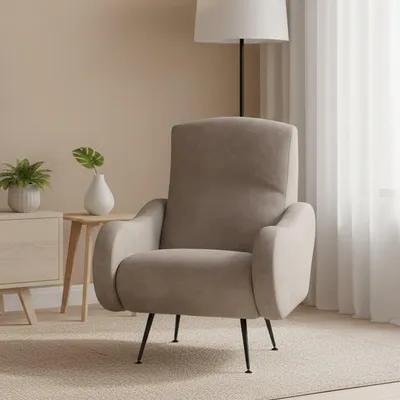 Immagine prodotto di Lasnigo - Poltrona, 70x100x98h cm Grigio Tortora, Braccioli Italy