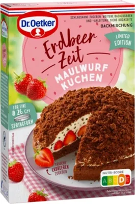 Produktbild von Dr. Oetker Erdbeer Zeit Maulwurf Kuchen Limited Edition 345g