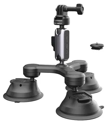 Image de Support pour caméra d'action, avec triple ventouse, rotation à 360°, système de fixation par triple ventouse