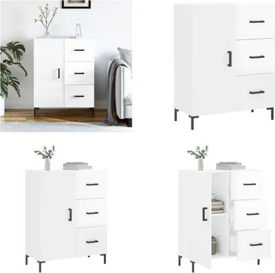 Produktbild von vidaXL Sideboard Hochglanz Weiß 69,5x34x90 cm Holzwerkstoff - Sideboard - Sideboards - Schrank - Schränkchen