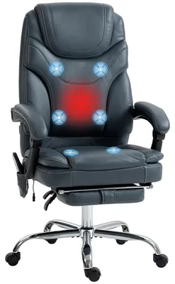 Imagen del producto de Silla de masaje para videojuegos - Silla de escritorio - Silla giratoria - Con reposapiés - Con reposacabezas - Ajustable - Respaldo