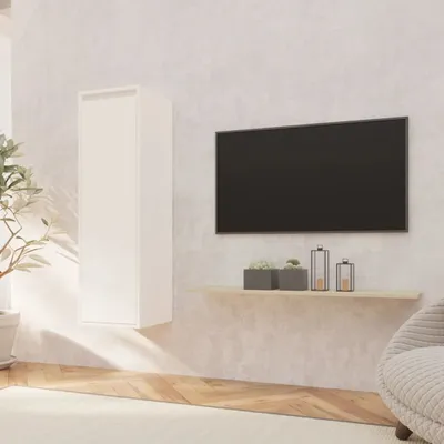 Immagine prodotto di The Living Store Armadio a muro bianco 30x30x100 cm in legno di pino massiccio