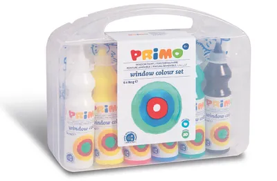 Produktbild von Primo Fensterfarbe Set - 6 Flaschen für Kinder - kreative Accessoires