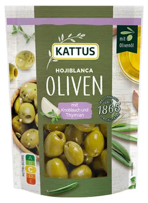 Produktbild von Hojiblanca Oliven mit Thymian und Knoblauch
