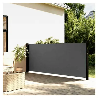 Produktbild von Einziehbare Seitenmarkise Anthrazit 120x500cm - UV-beständig für Balkon, Terrasse und Innenhof