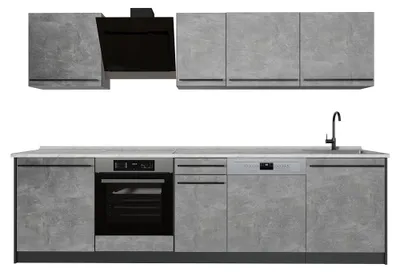 Imagen del producto de Mueble de cocina Vicco R-Line Hormigón/Antracita 280 cm encimera Mármol, Model 67155