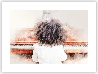 Produktbild von Poster - Poster ohne Rahmen - Kind Klavier Aquarell - 40x30 cm - Wand Bild - Wanddeko - Wandbilder - Kunstposter - Wandposter - Bilder - Kunstdruck - Wanddekoration - Wandbild - P2XAA40x30-4702