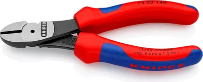 Produktbild von Knipex Kraftseitenschneider Kopf poliert, Griffe mit zweifarbigen - 74 02 140 SB