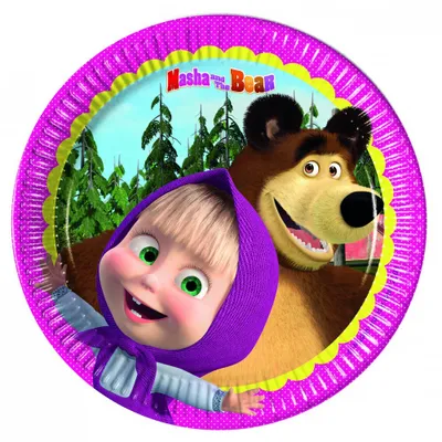 Produktbild von Mascha und der Bär Pappteller 8 Stück 19,5 cm