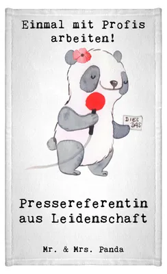 Produktbild von Mr. & Mrs. Panda Handtuch Pressereferentin Leidenschaft - Weiß - Geschenk, badezimmer, Kleines, Studium, Presseagentur, Frotteehandtuch, Spruch, Mini-Handtuch, Witzig