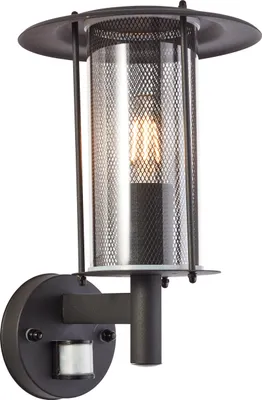 Produktbild von BRILLIANT schwarze Außenwandleuchte DETROIT | stehende Außenwandlampe mit Bewegungsmelder | IP44 | 1x E27 Fassung max. 20W | Metall/Kunststoff